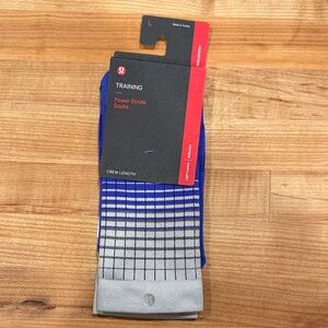 lululemon athletica Power Stride Blue and Gray Socks